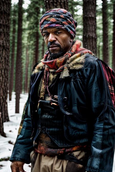 cinematic photo, best quality,   tcr3ws wearing a  zeybek with a scarf, in The Enchanted Forest, 35mm photograph, film, bokeh, professional, 4k, highly detailed <lora:add_detail:1> <lora:EgeErkek-10 (3):.9>