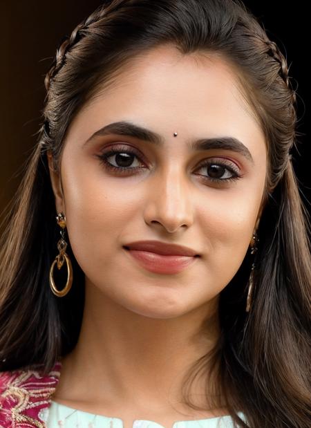 closeup portrait of skswoman, cold , wearing embroidered , with Braids , background vatican city epic (photo, studio lighting, hard light, sony a7, 50 mm, matte skin, pores, colors, hyperdetailed, hyperrealistic), <lyco:Priyanka Arul Mohan:1.1>