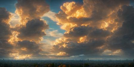 (Cumulus clouds), elden ring style, toxic thunderstorm