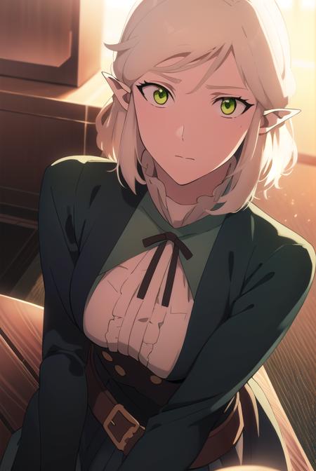 filomena, <lyco:filomena-lyco-nochekaiser:1>,
filomena, short hair, blonde hair, (green eyes:1.5), pointy ears,
BREAK skirt, long sleeves, dress, standing, belt, long skirt,
BREAK looking at viewer,
BREAK outdoors,
BREAK <lyco:GoodHands-beta2:1>, (masterpiece:1.2), best quality, high resolution, unity 8k wallpaper, (illustration:0.8), (beautiful detailed eyes:1.6), extremely detailed face, perfect lighting, extremely detailed CG, (perfect hands, perfect anatomy),