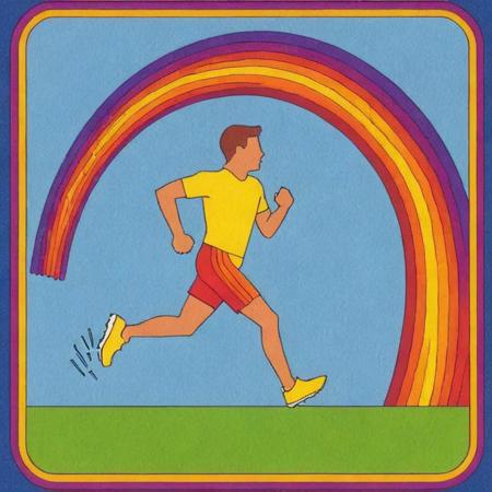 icon of running, simplified icon, minimalism, rainbow, by activision <lora:Activision_Atari_Art_Style_XL-000009:1>