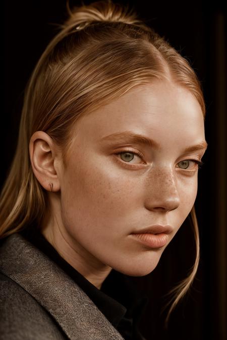 ninahnizdo, woman, freckles, highly detailed, realistic,  high fashion, cinematic, portrait,
 <lora:NinaHnizdoSD_v1:0.8>
