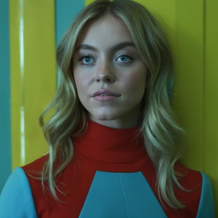 scifi film still, portrait of Sydney Sweeney woman, by Jean-Luc Godard <lora:sydney:0.8>