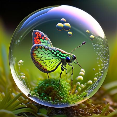 bubblerealm  <lora:bubblerealm_model:0.65> insect , garden