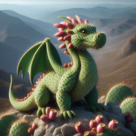 dragon in a mountain  <lora:Prickly Pear Style v1:1>, Prickly Pear Style,