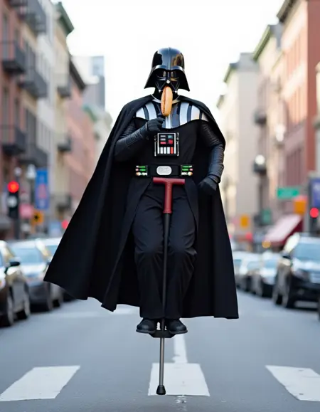 Jumping on a pogo stick