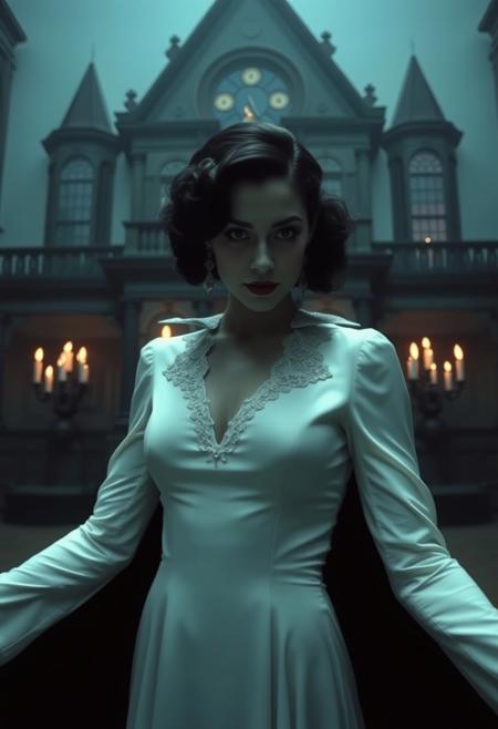 tanya maniktala as dracula. 1940s noir style. in a gothic mansion. shot by sofia coppola