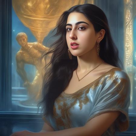 (SaraAliKhan) <lora:SaraAliKhanSDXL:1> ,  art by Donato Giancola, photograph, hyper detailed, Detestable Italian Girl, Mind reader, Aurora Australis background, Hasselblad, Depth of field 270mm, Film grain, vignette, extremely detailed CG Unity 8k wallpaper