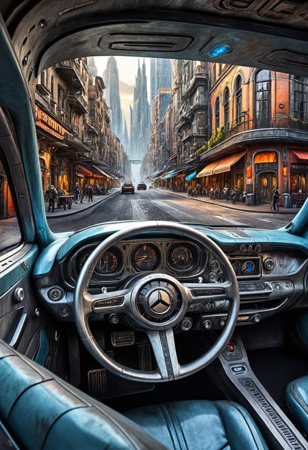 Watercolor painting futuristic dieselpunk street,<lora:Metroplex-Futuristic-000006:1>,futuristic city backgrond,futuristic city scape,stunning sci-fi concept art,<lora:Metroplex Base:0.3>,a city,, <lora:Bernardo Cavallino CLIP-000008:1>,Bernardo Cavallino,steering wheel, . Vibrant, beautiful, painterly, detailed, textural, artistic