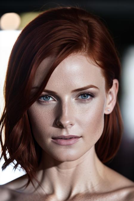 raw photo of a redhead woman, masterpiece, best quality, high details, sharp focus, high quality, ultrarealistic, volumetric light, cinematic lighting, medium shot, (face focus:1.2), <lora:lowra_v10:0.65>, r3b3kk4, <lora:r3b3kk4-3-000006:0.7>