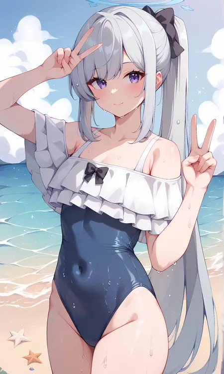 [PONY] One-Piece Swimsuit (Miyako ver.) | Blue Archive