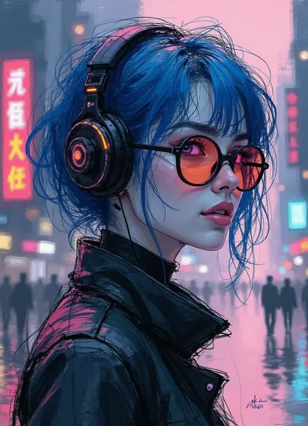 Colored Charcoal Drawings by ChronoKnight - [FLUX]