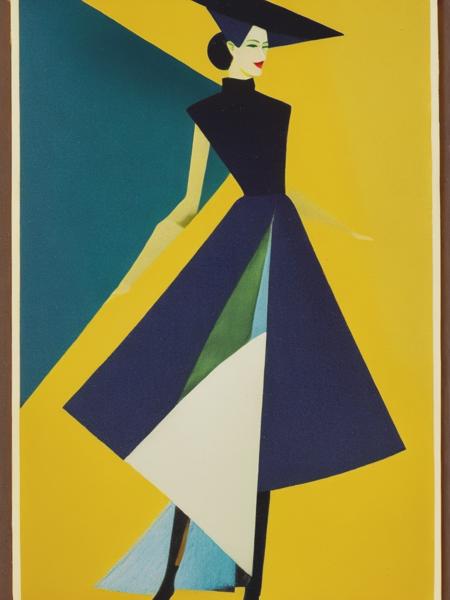 <lyco:LyonelFeininger:1.0> fashion model in Lyonel Feininger style