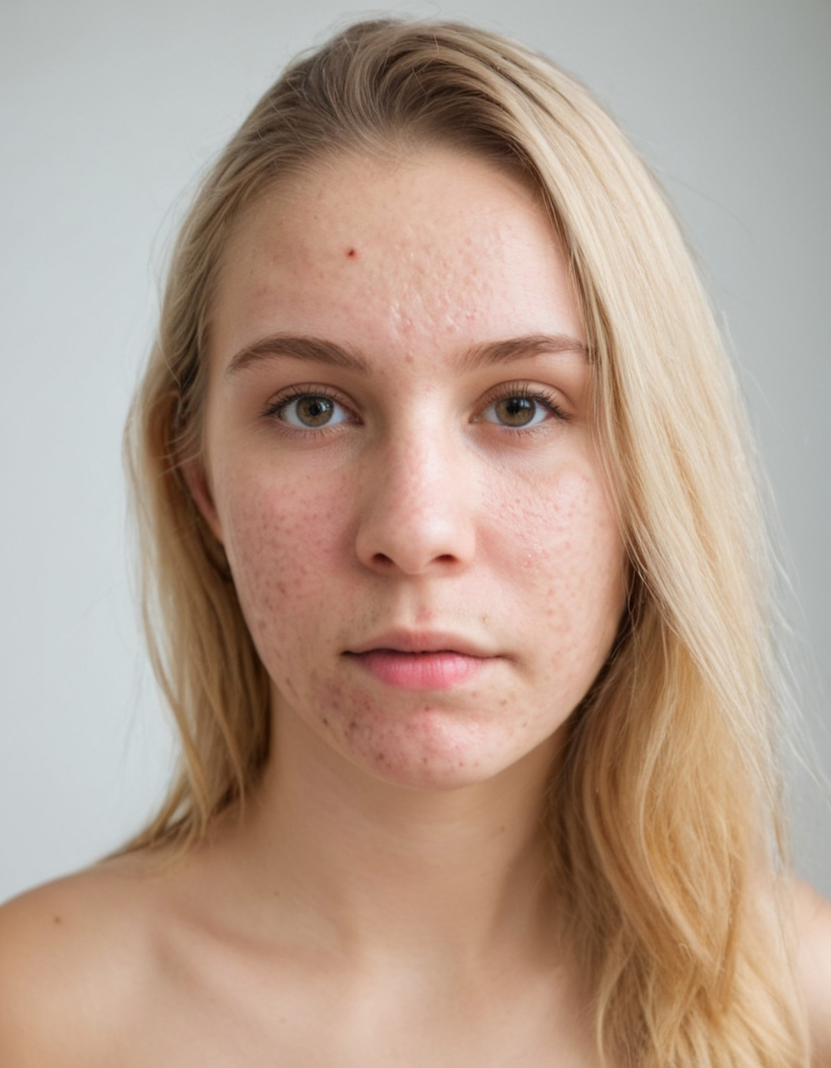 <lora:275FAB00CB:0.6> portrait photo of a woman with acne, with Detailed natural skin and blemishes without-make-up and ac...
