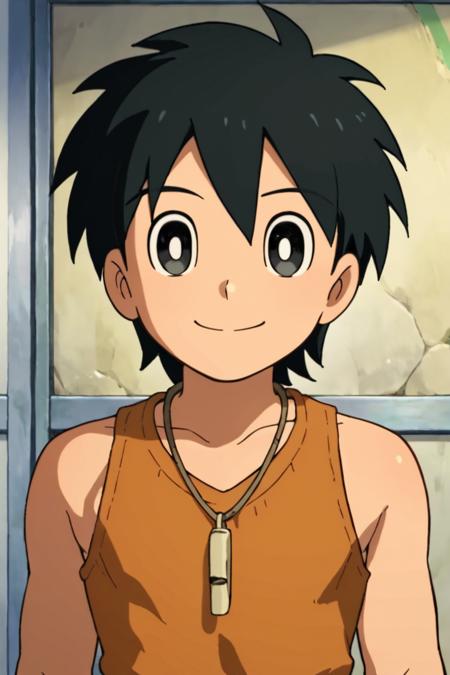 Kukuru,black hair,black eyes,necklace