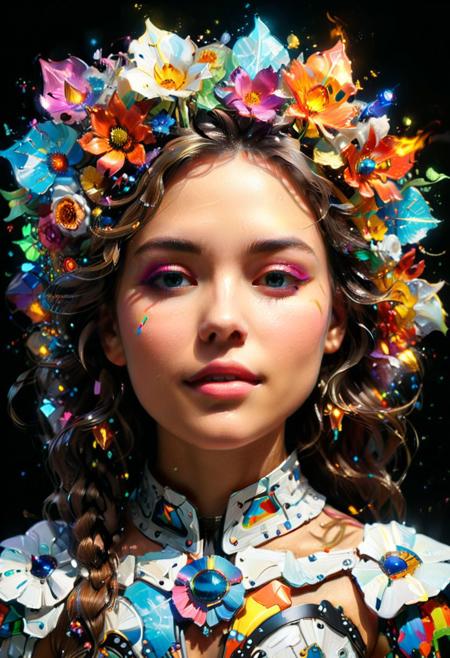 glow, glowing silhouette, dream, dreamworld,Leo Dragonheart, white, glow,impossible figures, paradoxical art, paradox, impossible geometry, hypercube, abstract fantasy castle, Typographic art (masterpiece,best quality,niji style),Gustav Klimt,painterly,1girl,white (level difference:1.8),(Colorful rays of light colliding and merging with each other),(depth of field),1girl's side face blends with the rays of light,((side face)),(hair is rays of light:1.7),(Colorful rays of light surround the body:1.7),smile,made of rays of light,Gravity up,Bright Glow,(rays of light),Plasma state,stunningly beautiful, masterpiece, detailed background,ultra high quality model, ethereal background,abstract beauty, explosive volumetric, oil painting,heavy strokes,Romantic lighting,Sub-Surface Scatterring,lens 135mm,f1.8,glow,8k,high resolution, dreamy,ray tracing,hdr,god rays,
hair,open_clothes,kneehighs,long hair,(galaxy gradient hair),simple black background,stars,closeup,Volumetric Lighting,front view,<lora:xl_more_art-full_v1:1>,beautiful detailed glow,((flames of war)),(((nuclear explosion behide))),, (((masterpiece))),(((best quality))),((ultra-detailed)) . Stylized, intricate, detailed, artistic, text-based
 Beautiful Psychedelic Trippy Neon Intricate Detailed Elaborate, Art Peter Max, Android Jones Fantasy Art, Intricate Detailed Elaborate Colorful Flower Power Art, Fantasy Concept Art, Beauti
