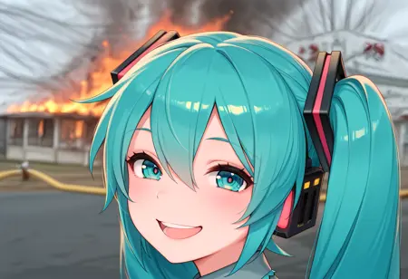 Selfie with Burning House - Disaster Girl (Meme)