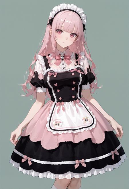Maid Costumes - Pink Drip illust - pink drip