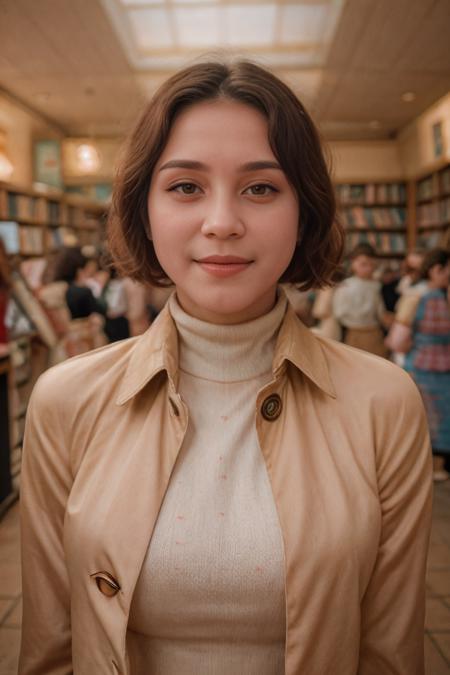 analog film photo solo, realistic, ((indonesian woman)), (((Pink and pastel blue ombre, â90s Layers Hairstyle))), (((Teasing, A playful smirk, a raised eyebrow, and a hint of dominance.))), ((((Plaid_trench_coat:1.5),(Vintage_turtleneck:1.4),(Wide-leg_jeans:1.3),(Bookstore_corner_background:1.4)))), ((70s style disco ballroom: a glamorous ballroom with a massive disco ball hanging from the ceiling, where couples dressed in elegant attire dance to disco music under the shimmering lights)), ((dynamic pose)), PA7_Human-Likeness, PA7_Photo, high detailed, 8k, clear facial features, <lora:PAseer-SD15-LCM Quick:1> <lora:ReaLora:.2> skin <lora:[ID]_-_IIG_Gita:1> iig-gita <lora:GStyle_-_Photography_Style:.4> gstyle  . faded film, desaturated, 35mm photo, grainy, vignette, vintage, Kodachrome, Lomography, stained, highly detailed, found footage