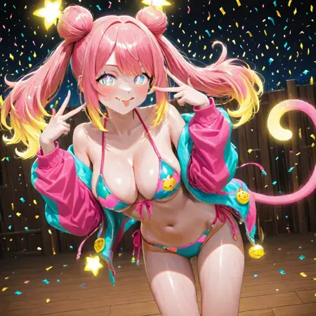 Yellow and pink cat Idol_V0.1