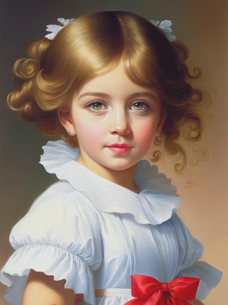 cyber , painting, style Ivan Aivazovsky, cheerful, happy, girl 3 years old , symmetrical, very detailed eyes, beautiful lips, without headgear, beautiful hairstyle , clearly drawn lines, Ultra realistic photorealistic , Emile Munier stil, Alberto Vargas stil, no text