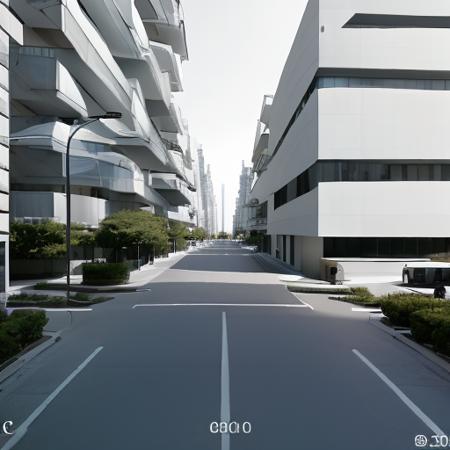 <lora:streetscene:0.9>,street view,high quality,8k,Ultra hd! editorial, rick owens model, white and chrome, iso 400, surrealistic, 8k, full frame, landscape, modern architecture Zaha style, beautiful, lively, wealthy