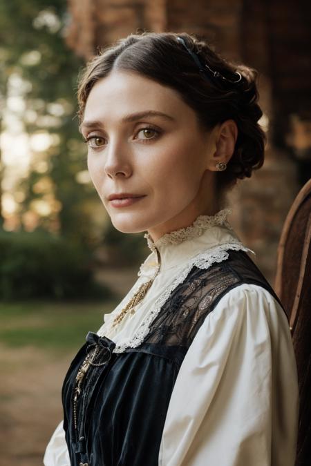 headshot, (dieselpunk:1.25), lady in Victorian era dress, Victorian era London, soft colors, bokeh, masterpiece, high quality, (high detailed skin:1.1)
<lora:elizabeth_olsen_lora_v01:1> liz89