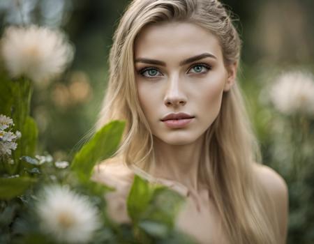 photograph of  woman    26  year old  posing for portrait in garden, skin, 8k, highly detailed, nikon, dslr, hdr, 100-400mm lens, composition, best composition, classic, (blurry:1.2)
