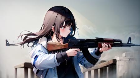 ak-47 akm kalashnikov_rifle assault_rifle holding_gun