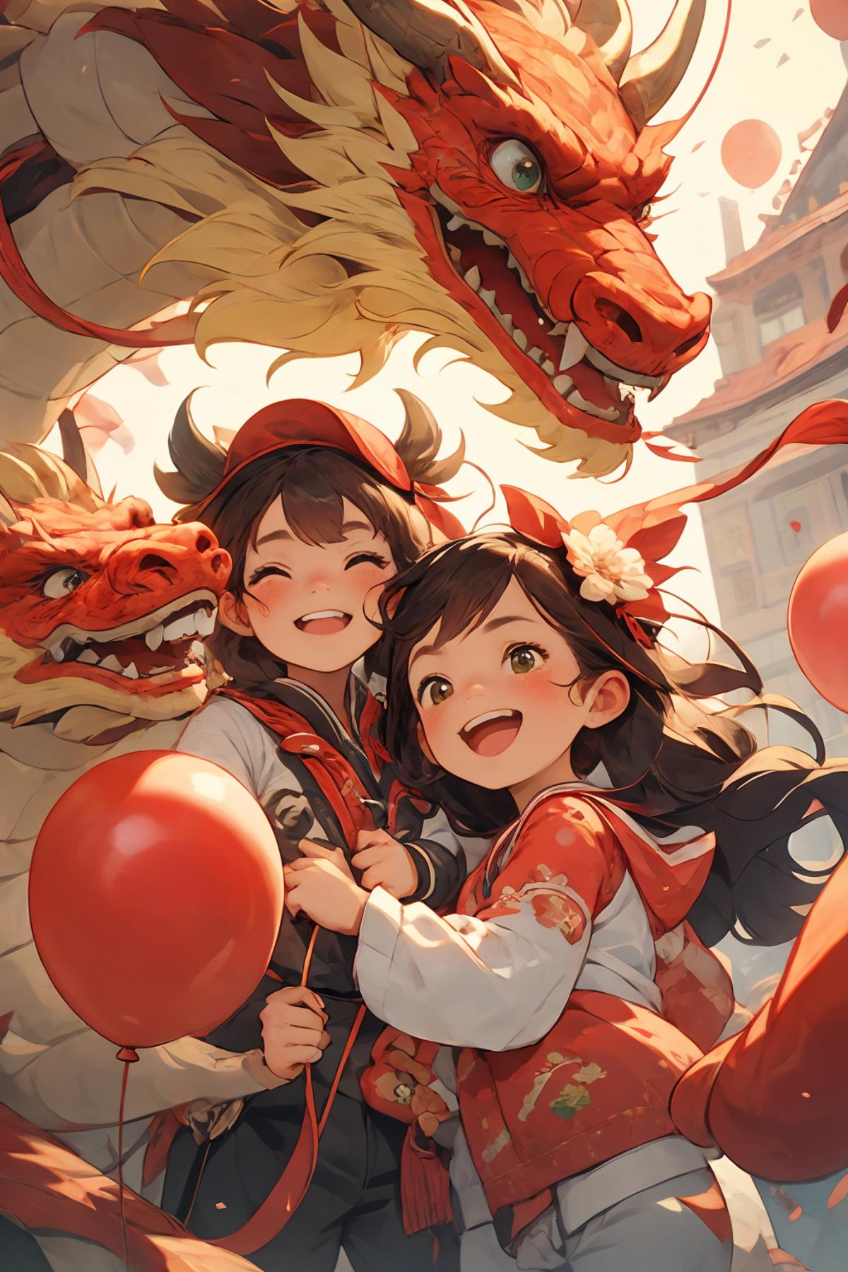 Box series - New Year! (Dragon Year children's illustration)<盒子系列——过年喽!(龙年儿童插画)> image by Zcase