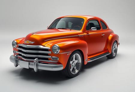 hyperrealistic, hypermaximalist, absurdres, detailfetishist, 2026 HHR has been heavily styled after the 1942 Chevrolet Fleetline Special Deluxe Coupe in an attempt to attract people who don't usually buy new cars, the fenders rise up on ether side of the hood like wings and a more dynamic profile setting the car apart stylistically from the modern market looking futuristic by incorporation forgotten elements of classic design, this throwback to the 1942 Chevrolet Fleetline Special Deluxe Coupe is sure to impress modern tech enthusiasts and classical car fanatics alike, all the comforts of a modern car in a futuristic edifice