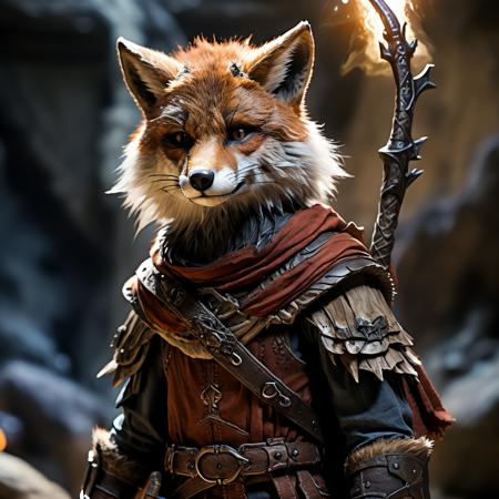 highly detailed full color candid photo of a werefox:1.2, 1boy,
werefox, solo, looking at viewer, bow (weapon),
realistic, depth of field, blurry background,
medieval cavern,
(silhouette lighting:1.2),
