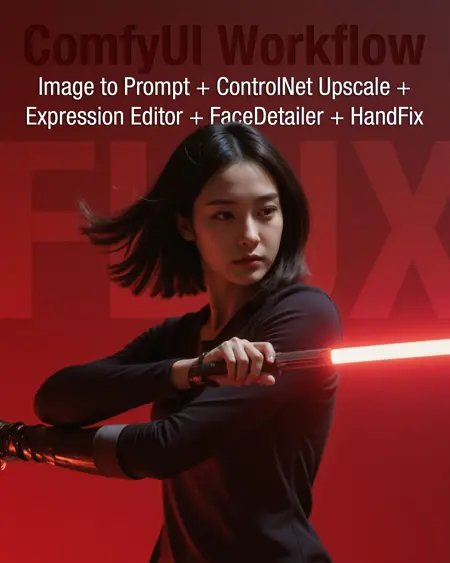 zyd232's Workflow for Flux - ControlNet Upscale + Expression Editor + Face Detailer + Hand Fix