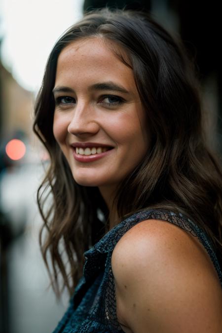 Realistic photo of a beautiful 3m1lyvc woman,1girl, solo, long hair, looking at viewer, brown hair, parted lips, teeth, artist name, lips, grey eyes, realistic, soft lighting, professional Photography, Photorealistic, detailed, RAW, analog, sharp focus, 8k, HD, DSLR, high quality, Fujifilm XT3, film grain, award winning, masterpiece<lora:3v4gr33n:1.0>