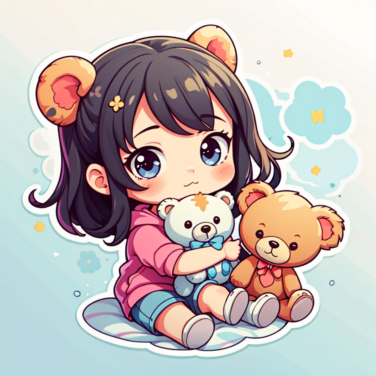 Cartoon cute sticker effect（卡通Q版贴纸效果）LoRa image by aji1