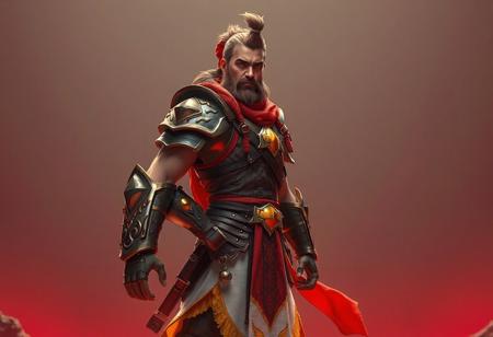 Create a high-resolution, 4K image of a Gauntlet Warrior standing proudly against a stark Jelly Hole background. The warrior, predominantly brown and white with vibrant red and yellow accents, wears a large Infernal Gauntlet in their ready right hand and rests their left hand on their hip. With their head turned to the left, as if gazing into the distance, the warrior exudes dynamism and readiness. The image should feature lifelike details, sharp lines, stunning and harmonious colors, and a captivating lighting setup. Utilize a dynamic action pose and contemporary aesthetics, aiming for a beautiful matte painting with impeccable composition and a well-timed moment. Aim for a joyful impact, powerful message, and beautiful detailed eyes, and consider trends from CGSociety, ArtStation, and Octane Render.
High-res, 4K, Exceptional Quality, More Detail, Lifelike Details, Super Detailed Face and Eyes and Clothes, Handcrafted with Precision, High Quality, Sharp Lines and Brush St