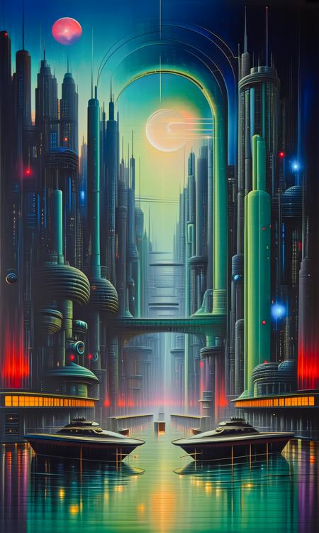 ORIGINAL PROMPT: An artwork done in the style of (Vladimir Kush:1.4).
A provocative and detailed random scene that best depicts the Cyberpunk genre.
PRODUCTION PROMPT: Original prompt was used.