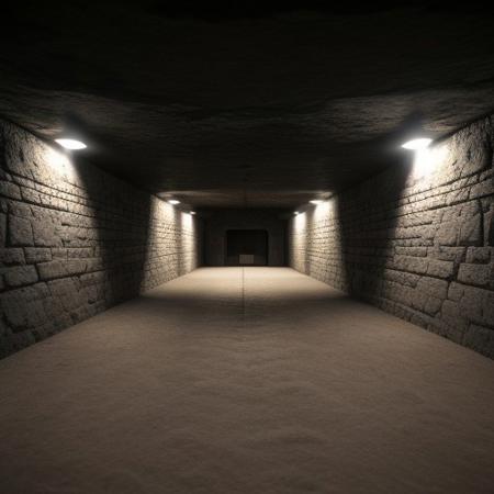 3d render, best quality, underground bunker, x ray vision