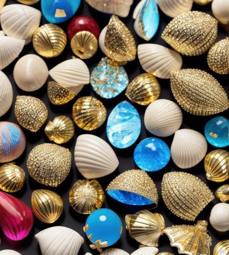 Bling, gold, HD, Photo, Seashell, Cards, in Marbles, Puzzle, Toy, table