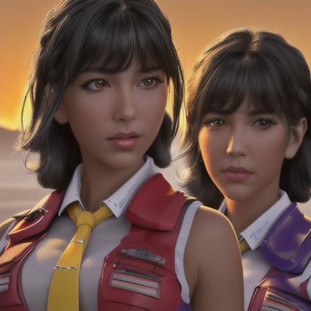 8k, best quality, real picture, intricate details, ultra-detailed, ultra highres, depth field,(photorealistic,realistic:1.2),masterpiece,photo of bishoujo starscream, exposed middriff, short black hair, yellow tie, dark skin, jet wing purse,solo, sun, blue sky, best quality, realistic, photorealistic, (intricate details:1.2), (delicate detailed), (cinematic light), clear line, sharp focus, realistic face, detailed face unity 8k wallpaper, ultra high res, (photorealistic:1.4), looking at viewer, halfbody, <lora:bishoujo_starscream>