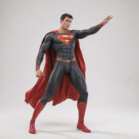 superman action pose, contest winner, high fashion superpowers, power, have a call to action, connectedness, inspired by Herb Aach, featured on artsation, 3dexcite, technology and magic, trending on artstation, red and black scheme, white background, blender, cinematic