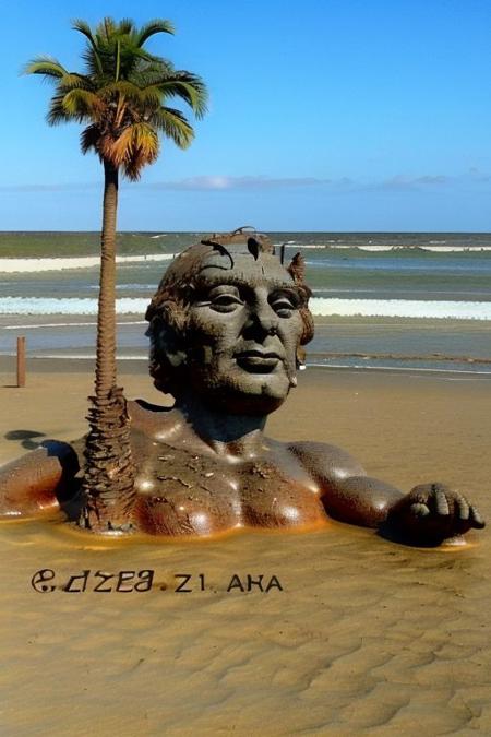 Weirdcore upper body and face of <ffurian> male character face on sand on brazilian beach,  (face portrait 1.6) palm trees, 90VHS, (ffurian man with beard 1.1) (y2k aesthetic 0.8), ms paint style <lora:ms-paint-lora:1> (sunny weather 1.2), the matrix movie, <lora:y2kaesthetic:0.7>, half0ster, bio-organic, organic, organic sculptures