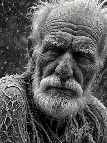 <lora:ElectronStyleXL:1.0>El3ctr0nStyle photo of an old man, ultra detailed, chaos