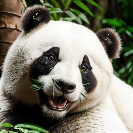 Photograph of a panda eating bamboo in a forest with other pandas <lora:ReaPhoLoRA-10:1>, (good composition), (in frame), centered, 8k, 4k, detailed, attractive, beautiful, impressive, photorealistic, realistic, cinematic composition, volumetric lighting, high-resolution, vivid, detailed, stunning, professional, lifelike, crisp, flawless, DSLR, 4k, 8k, 16k, 1024, 2048, 4096, detailed, sharp, best quality, high quality, highres, absurdres