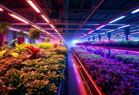 32k masterwork breathtaking HD photo, cyberpunk aeroponic farm bay