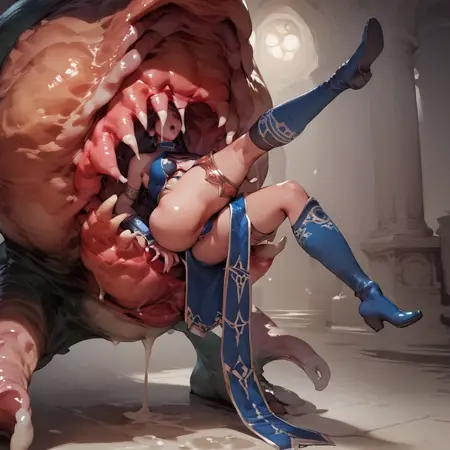 Swallowed head / upper body first by monster - Lovecraftian Vore Concept (Pony)