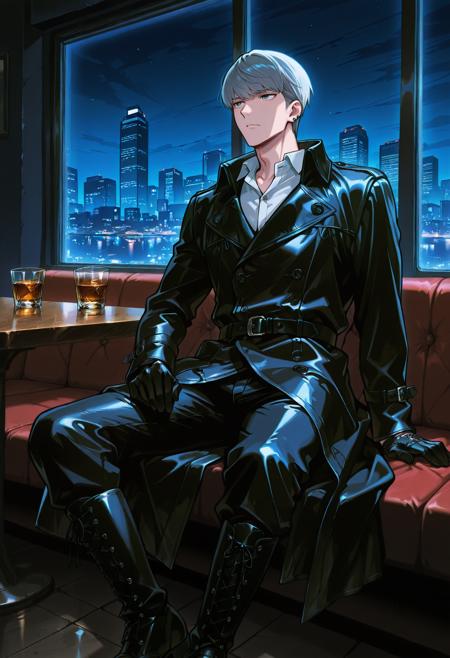 Gothic Men's Leather Jacket Illust