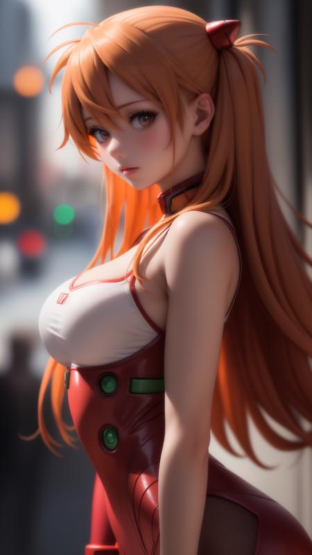 (best quality),(masterpiece),(anime),HDR,intricate detail,colorful,dynamic angle,highest detailed(Asuka Langley),upper body photo,fashion photography of cute red long hair girl (Asuka Langley),dressing high detailed Evangelion red suit (high resolution textures),in dynamic pose,bokeh,(intricate details, hyperdetailed:1.15),detailed,sunlight passing through hair,colorful art background,(official art, extreme detailed, highest detailed),