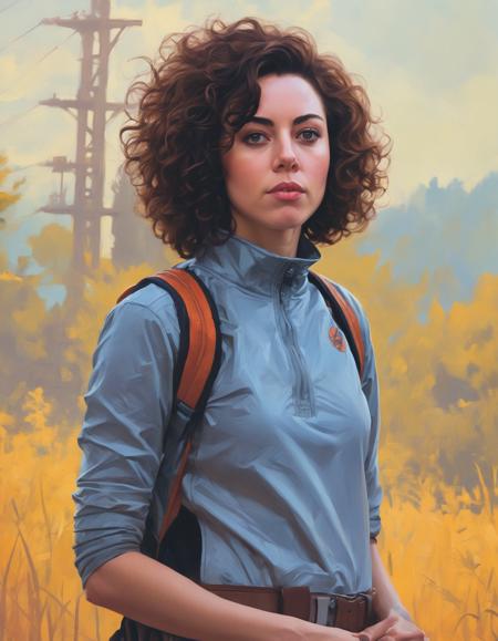 Digital art of  (ohwx woman)  <lora:aubrey_lora_sdxl_v1-000008:1> , photorealistic, curly hair, highly detailed, artstation, smooth, sharp focus, art by michael whelan, artgerm, Darek Zabrock