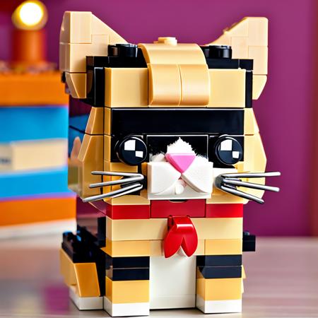 RAW photo,  LEGO BrickHeadz, <lora:lego_v1.1:0.8> an Exotic Shorthair cat, (high detailed skin:1.2), 8k uhd, dslr, soft lighting, high quality